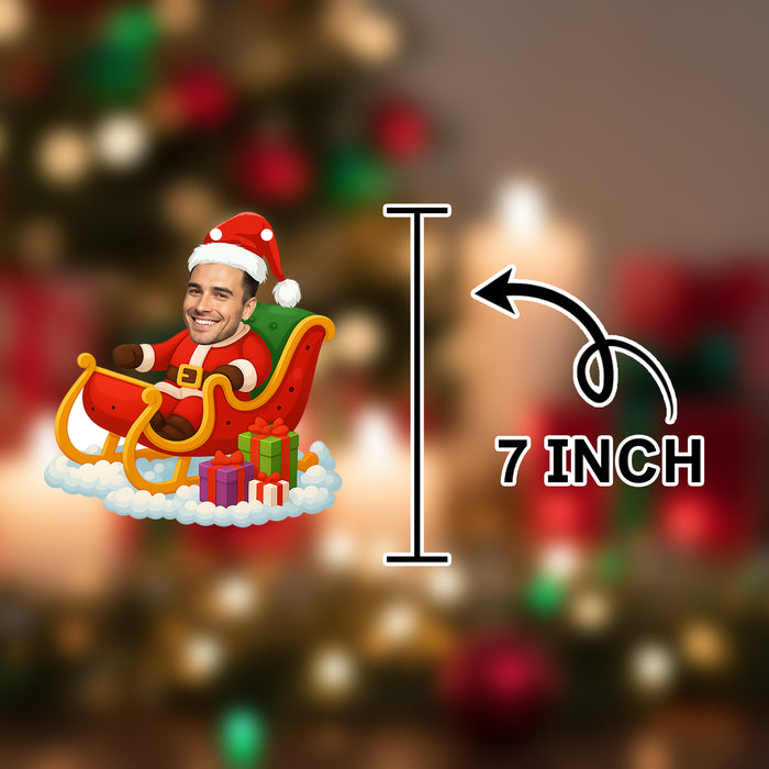 Personalized Santa Sleigh Bunting Banner – Custom Christmas Garland with Your Photo