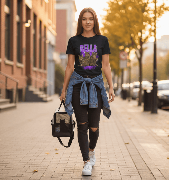 Custom Pet Photo T-Shirt with Name – Personalized Bootleg Lightning Design