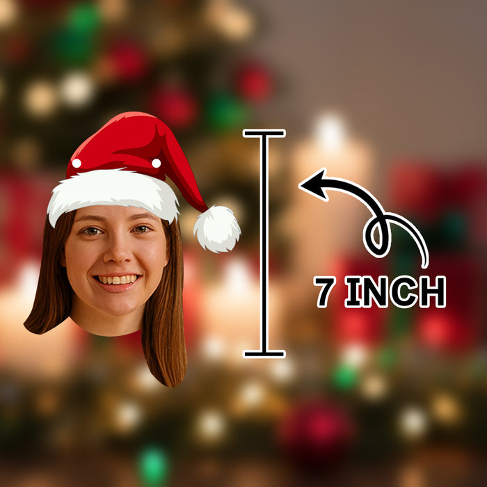 Personalized Santa Hat Bunting Banner – Custom Christmas Garland with Your Photo