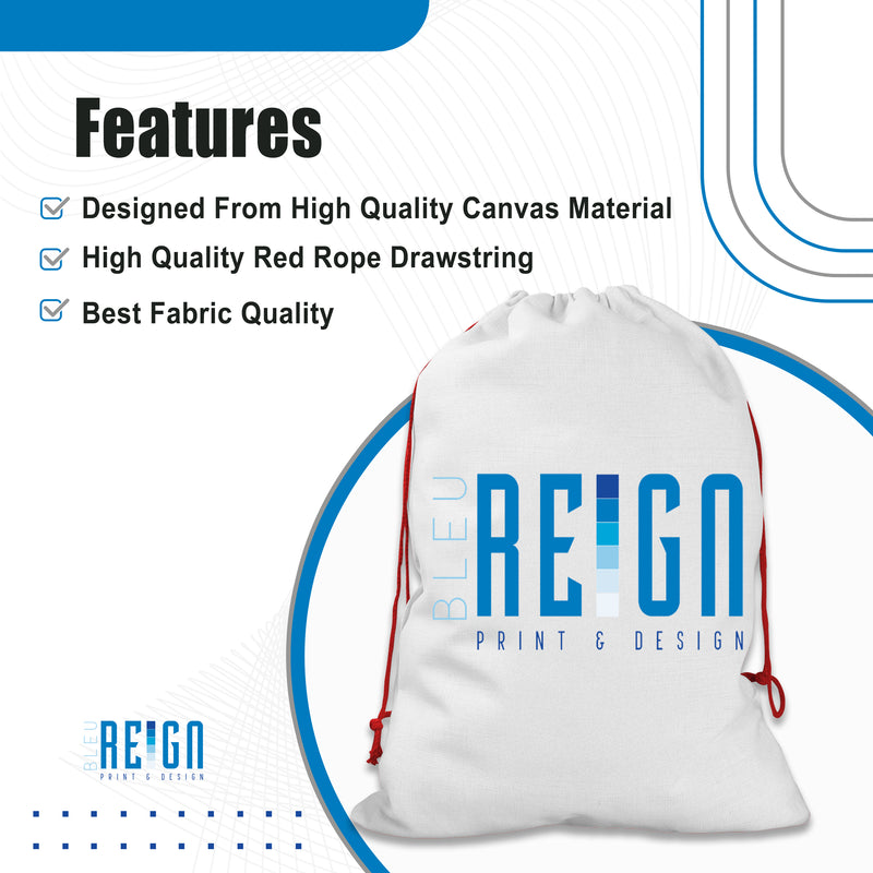 Bleu Reign Personalized Santa Sack Gift Wrap Bag - Upload Your Face - For Children Kids Boy Girl Daughter Son Family - Christmas Birthday Custom Name Santa Helper Picture Photo Image