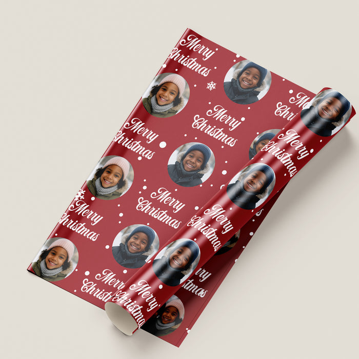 Personalized Merry Moments Photo Christmas Wrapping Paper
