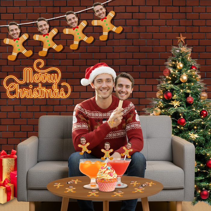 Personalized Gingerbread Confetti – Custom Christmas Table Décor with Your Photo