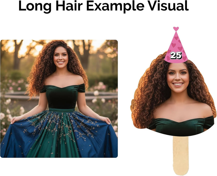 Personalized Birthday Face Stick Then & Now Photo Set