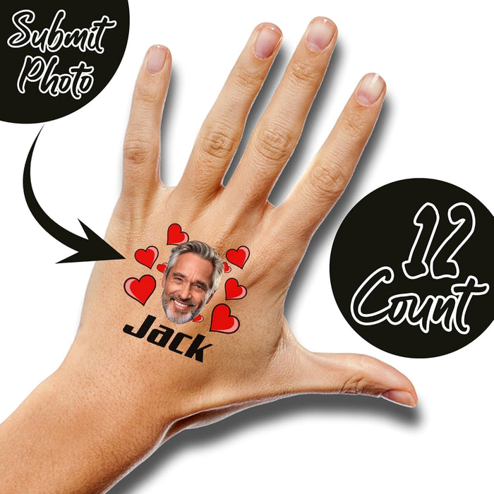 Bleu Reign Custom Face Temporary Tattoos – Funny Face with Hearts Edition