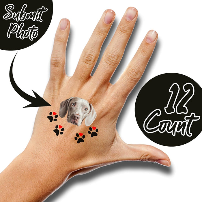 Bleu Reign Custom Dog Face Temporary Tattoos – Paw Prints Edition