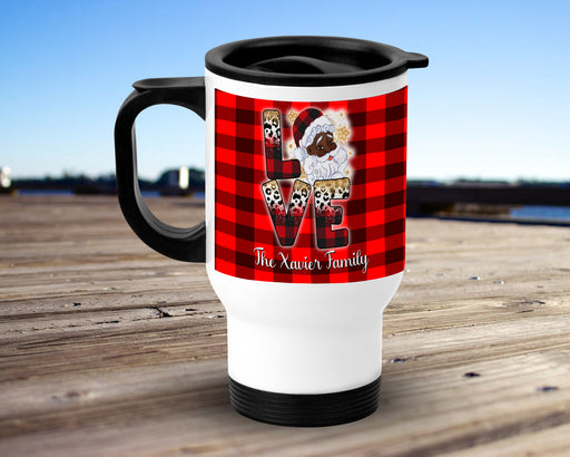 Personalized Black Santa Custom Family Travel Mug