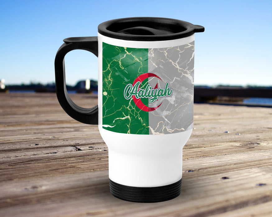 Personalized Insulated Travel Mug 14oz African Country Flag Series - Algeria Flag