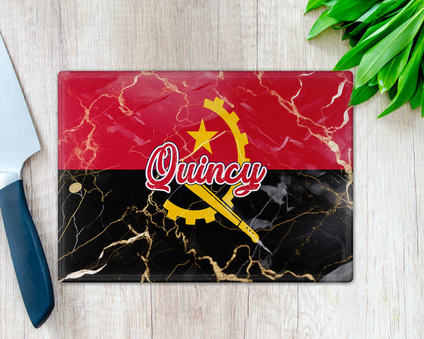 Personalized Cutting Board African Country Flag Series - Angola Flag