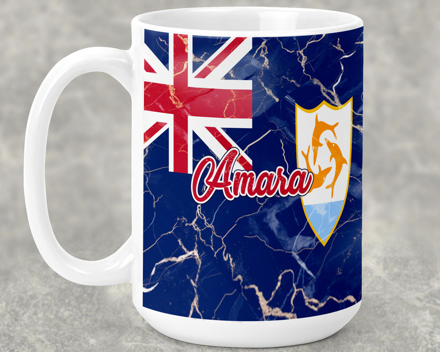 Personalized Ceramic 15oz Mug Country Flag Series - Anguilla Flag