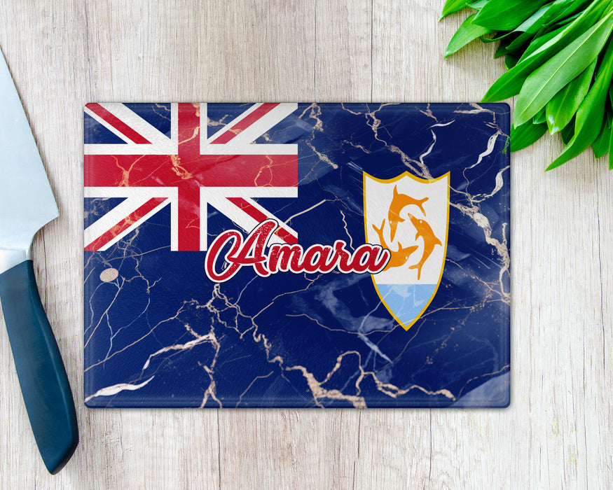 Personalized Cutting Board Country Flag Series - Anguilla Flag