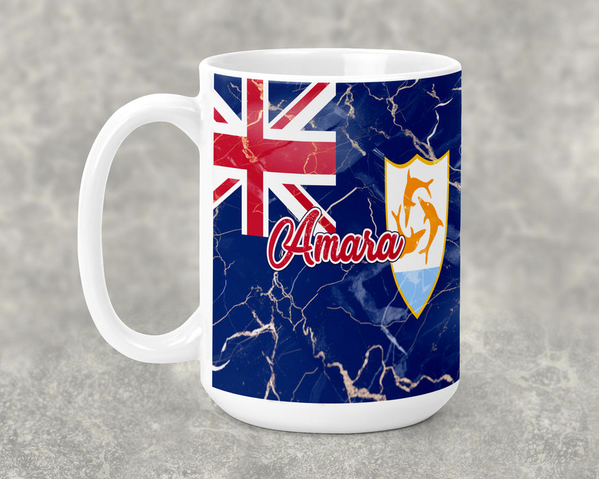 Personalized Ceramic 15oz Mug Country Flag Series - Anguilla Flag