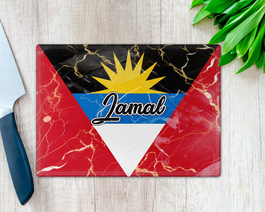 Personalized Cutting Board Country Flag Series - Antigua and Barbuda Flag
