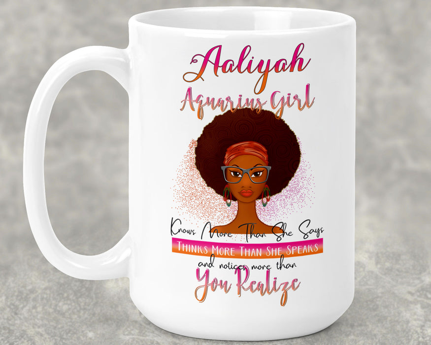 Birthday Black Queen Celebrate Zodiac Month Personalized Ceramic 15oz Mug