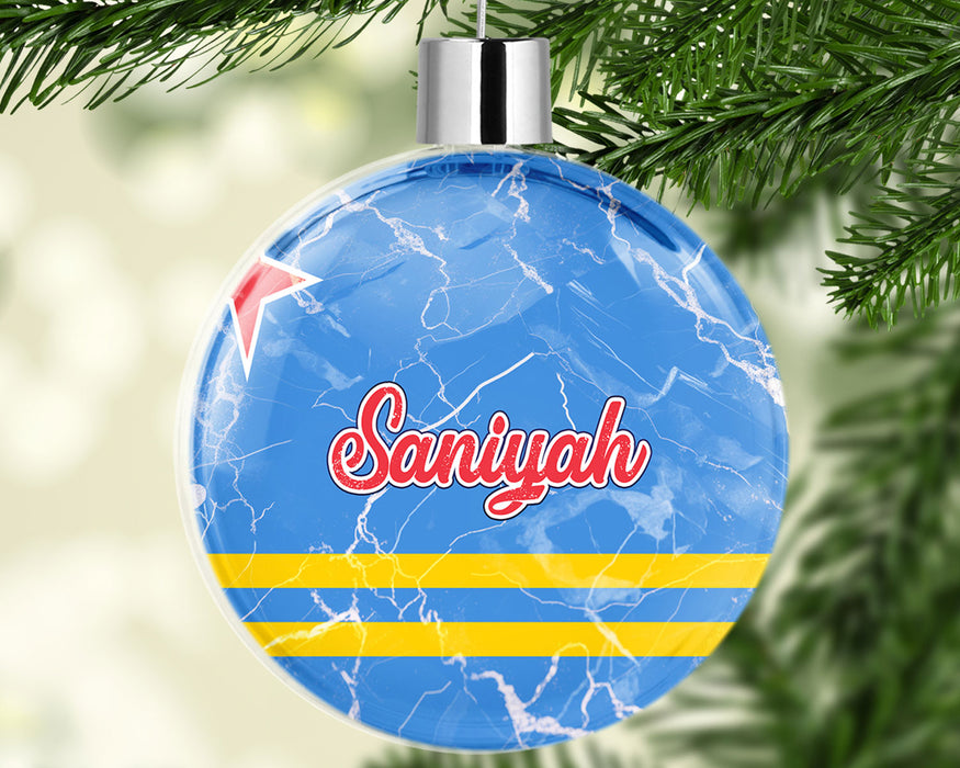 Personalized Christmas Tree Ornament Country Flag Series - Aruba Flag