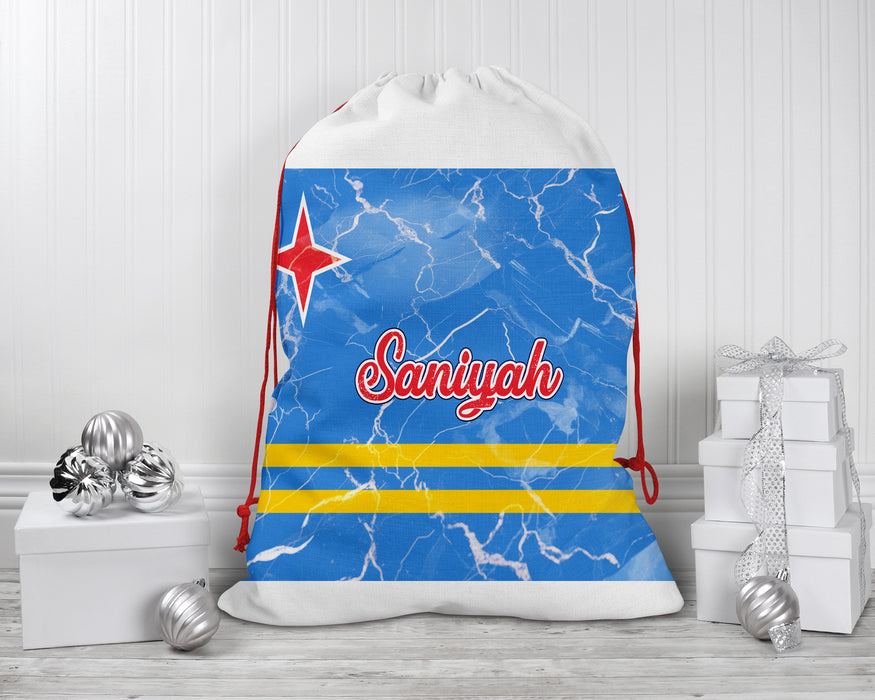 Personalized Reusable Santa Sack Flag Series - Aruba Flag