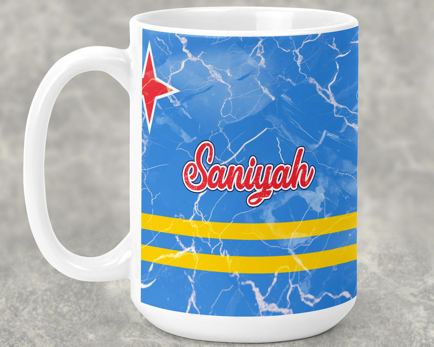 Personalized Ceramic 15oz Mug Country Flag Series - Aruba Flag