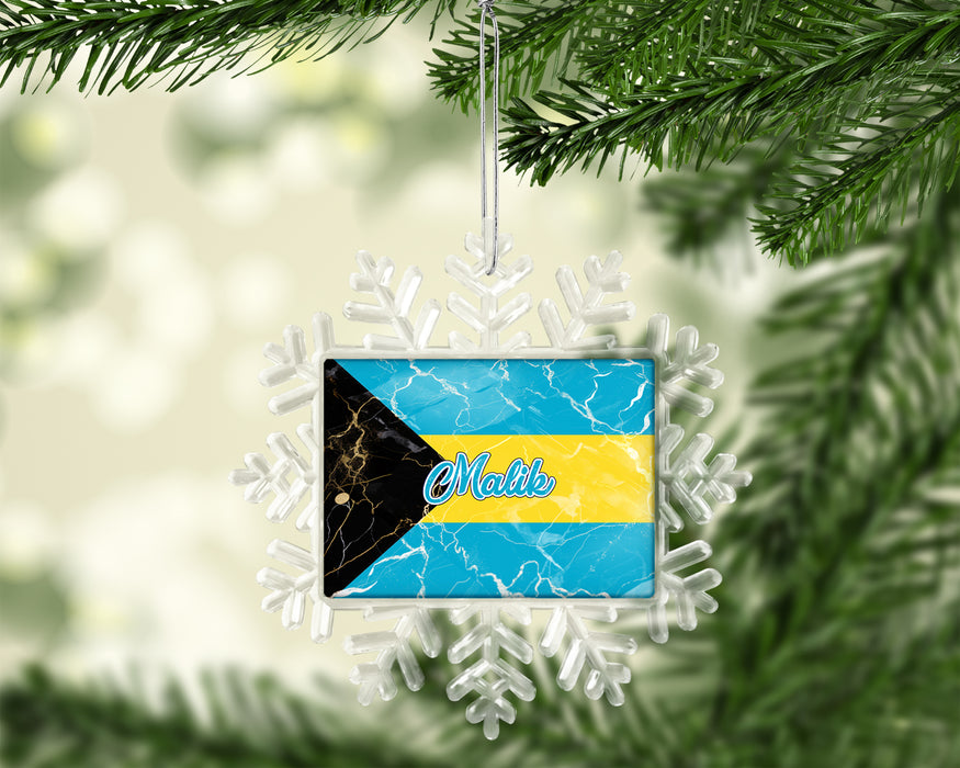 Personalized Christmas Tree Ornament Country Flag Series - Bahamas Flag