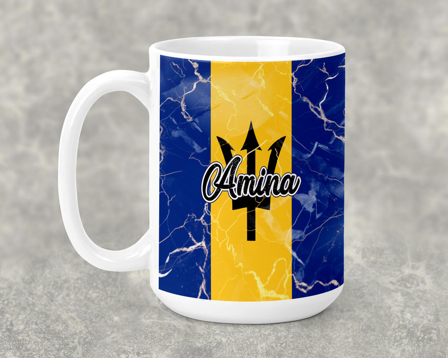 Personalized Ceramic 15oz Mug Country Flag Series - Barbados Flag