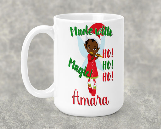 Personalized Brown Musical Elf Black Girl Magic Mug