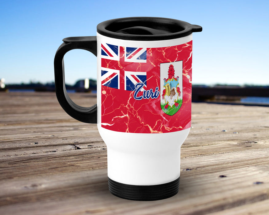 Personalized Insulated Travel Mug 14oz Country Flag Series - Bermuda Flag