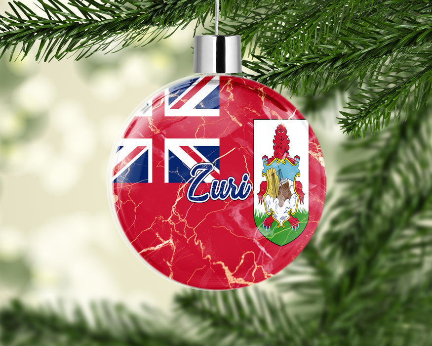Personalized Christmas Tree Ornament Country Flag Series - Bermuda Flag