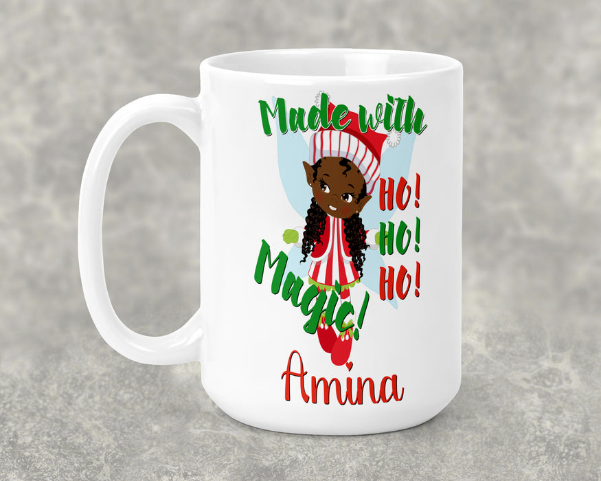 Personalized Black Girl Magic Elf Mug