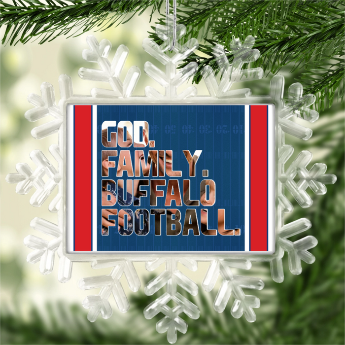 BRGiftShop Personalized Custom Photo Football Team Snowflake Ornament – Personalize with Your State and Team!