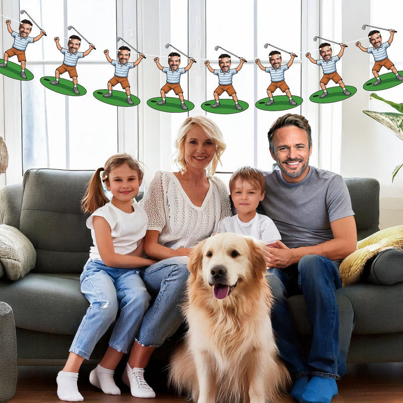 Bleu Reign Personalized Golfer Player Face Bunting Banner