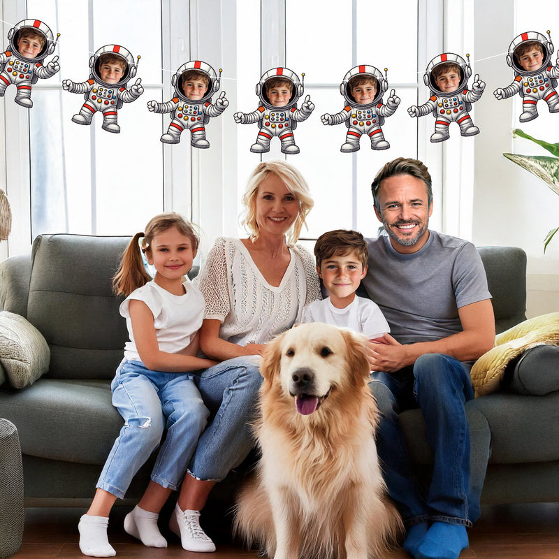 Bleu Reign Personalized Astronaut Face Bunting Banner