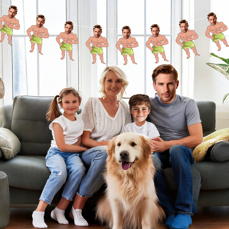 Bleu Reign Personalized Bodybuilder Face Bunting Banner