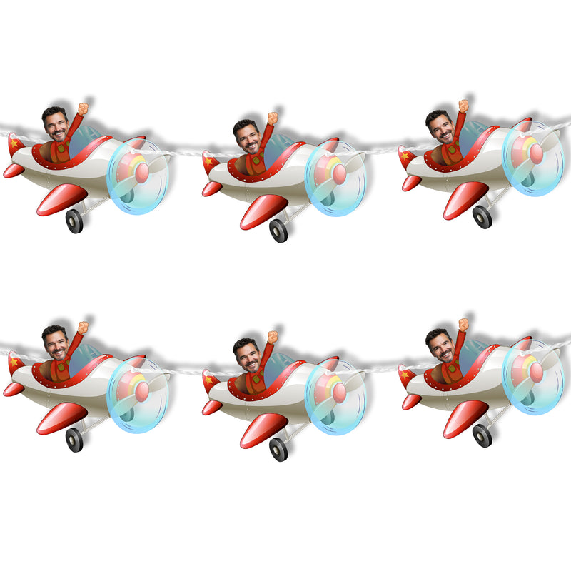 Bleu Reign Personalized Airplane Face Bunting Banner