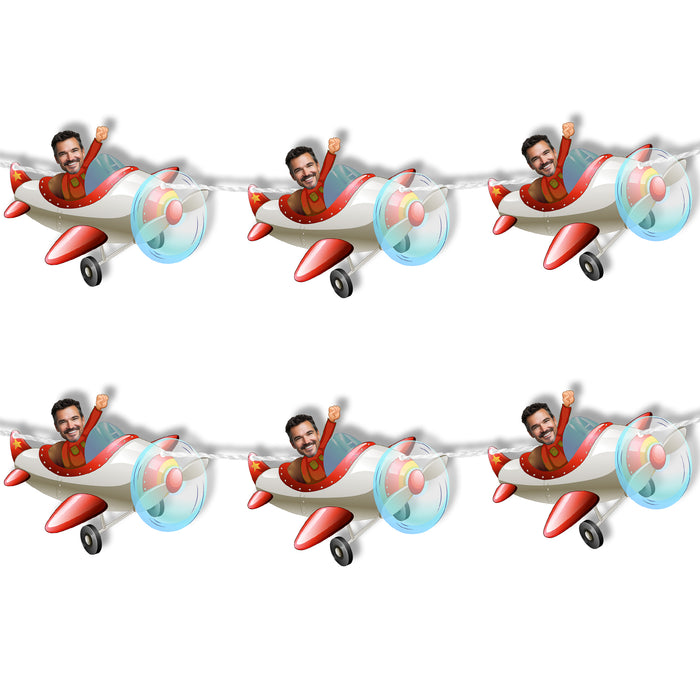 Bleu Reign Personalized Airplane Face Bunting Banner