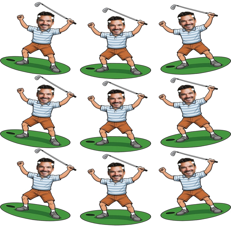 Bleu Reign Personalized Golfer Player Face Bunting Banner
