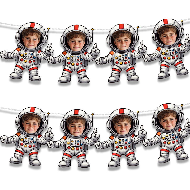 Bleu Reign Personalized Astronaut Face Bunting Banner