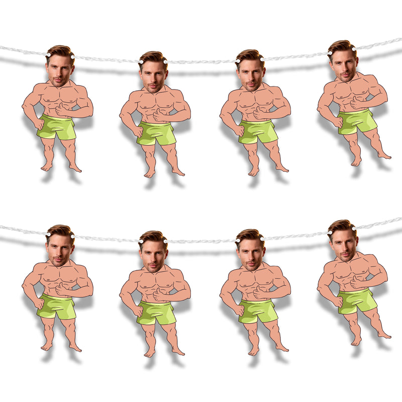 Bleu Reign Personalized Bodybuilder Face Bunting Banner