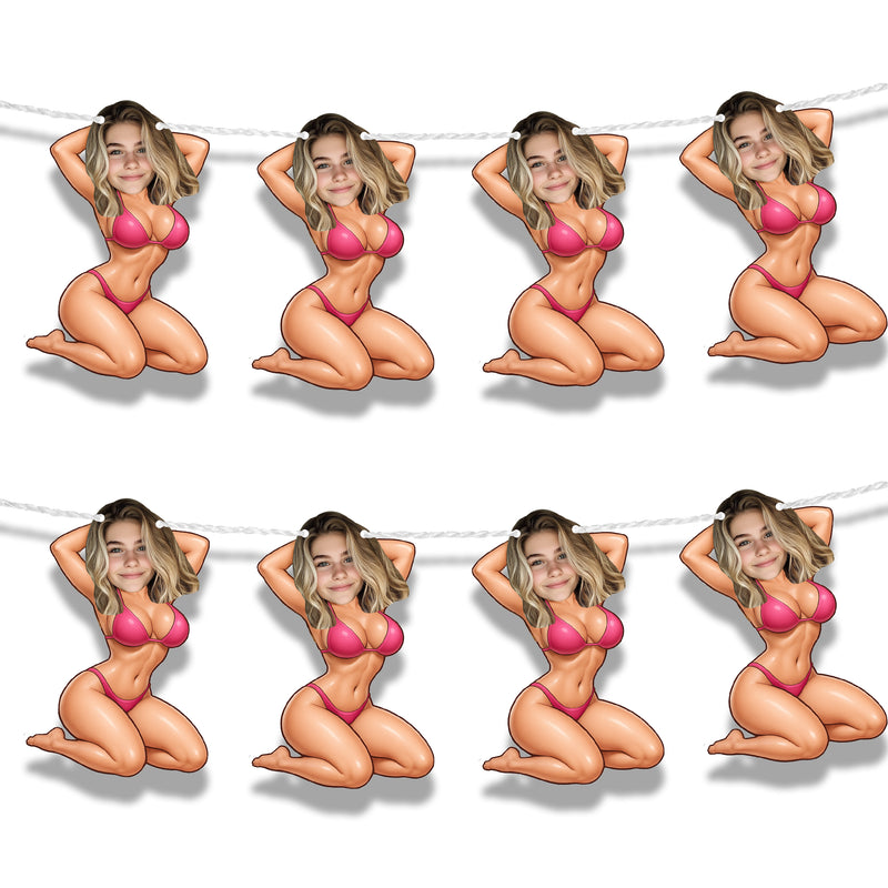 Bleu Reign Personalized Bikini Face Bunting Banner