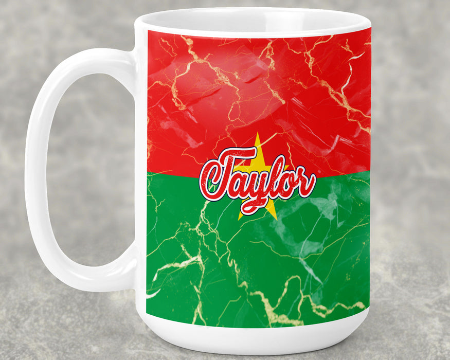 Personalized Ceramic 15oz Mug African Country Flag Series - Burkina Faso Flag