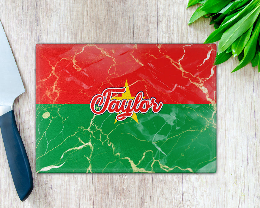 Personalized Cutting Board African Country Flag Series - Burkina Faso Flag