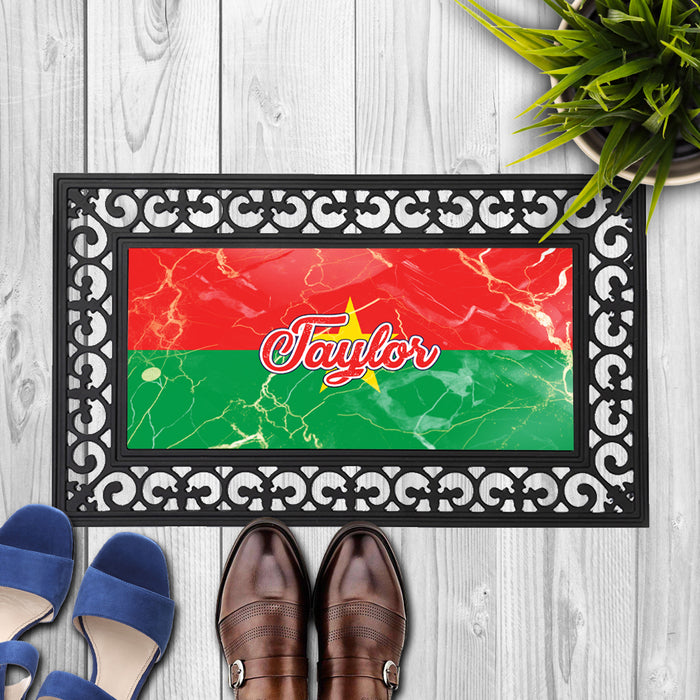 Personalized 18x30 inches Door Mat African Country Flag Series - Burkina Faso Flag
