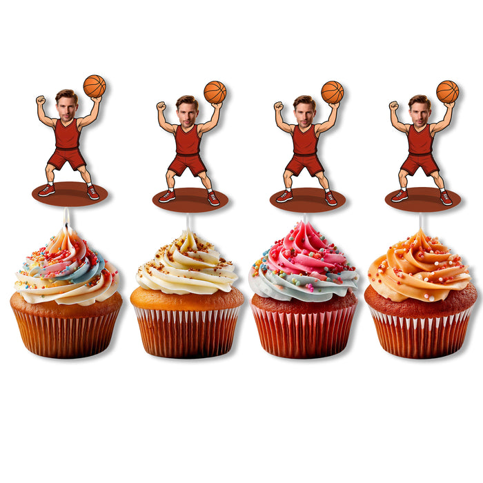Bleu Reign Personalized Basketball Player Face Cupcake Toppers