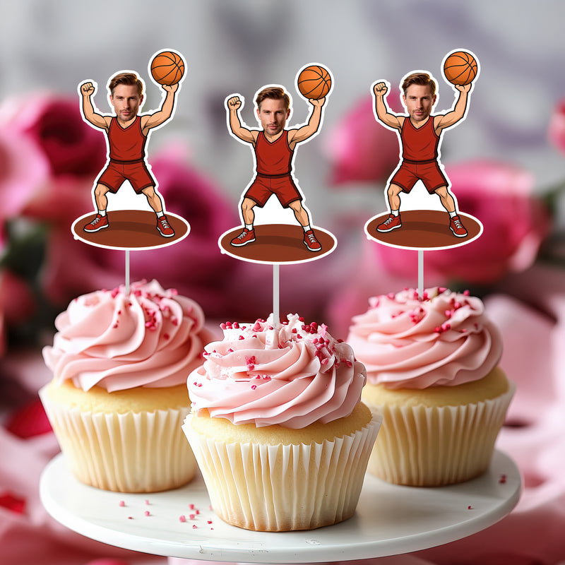 Bleu Reign Personalized Basketball Player Face Cupcake Toppers