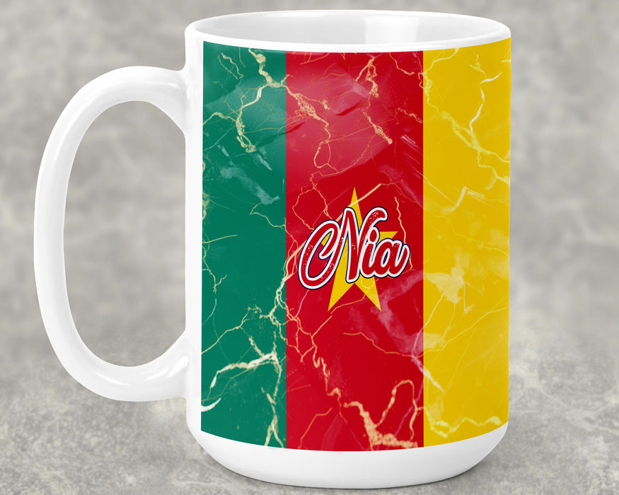 Personalized Ceramic 15oz Mug African Country Flag Series - Cameroon Flag