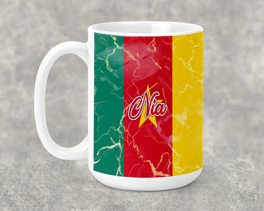 Personalized Ceramic 15oz Mug African Country Flag Series - Cameroon Flag