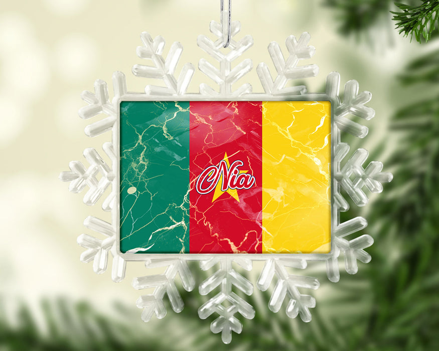 Personalized Christmas Tree Ornament African Country Flag Series - Cameroon Flag