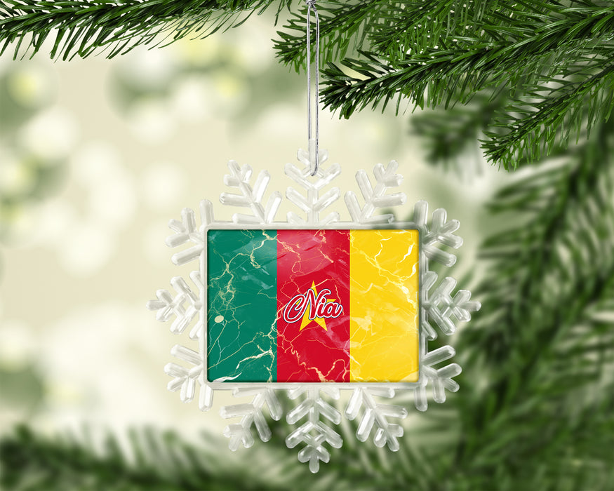Personalized Christmas Tree Ornament African Country Flag Series - Cameroon Flag