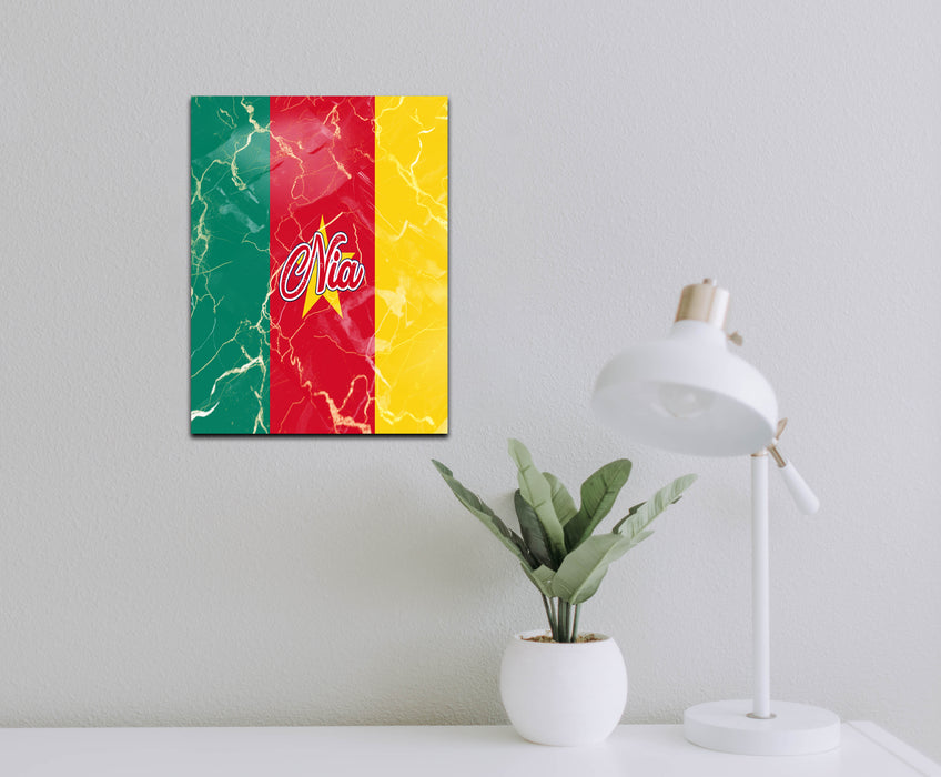 Personalized Wall Art Decorative Sign African Country Flag Series - Cameroon Flag