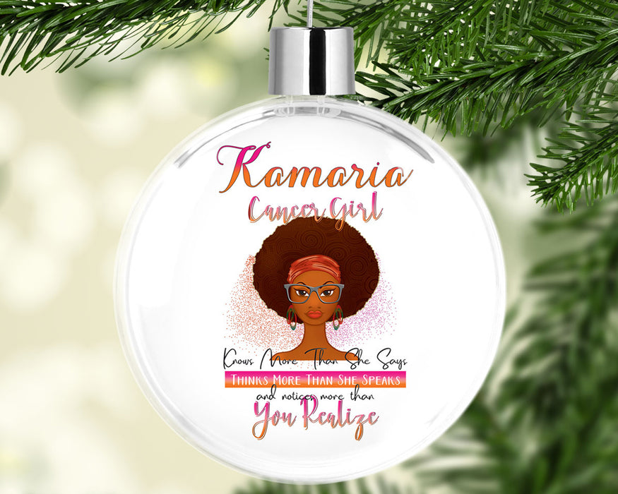 Birthday Black Queen Celebrate Zodiac Month Personalized Christmas Tree Ornament