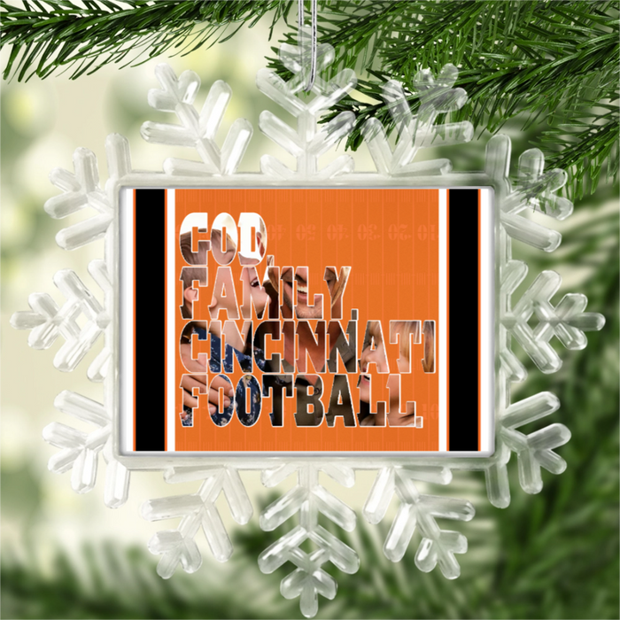 BRGiftShop Personalized Custom Photo Football Team Snowflake Ornament – Personalize with Your State and Team!