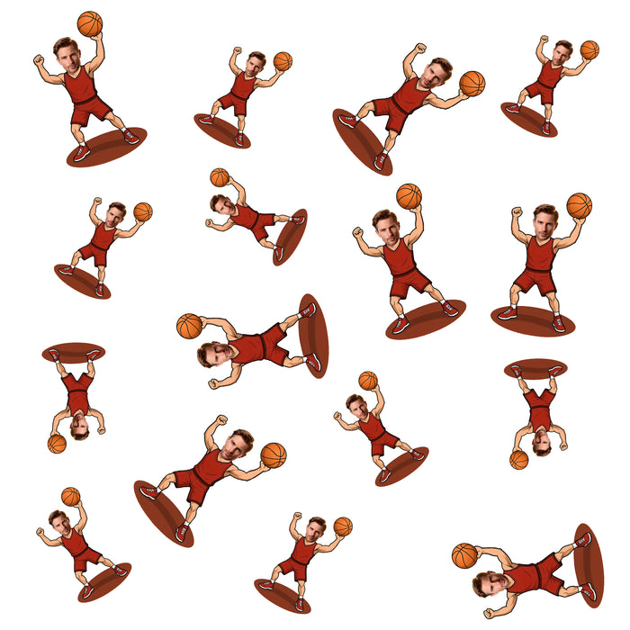 Bleu Reign Personalized Basketball Face Confetti - Custom Sports Theme Party Decor with Photo Cutouts | Upload Image for Birthdays, Team Celebrations, Banquets, Playoffs & More