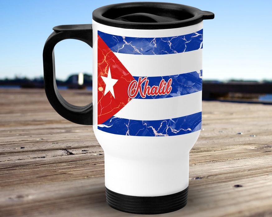 Personalized Insulated Travel Mug 14oz Country Flag Series - Cuba Flag